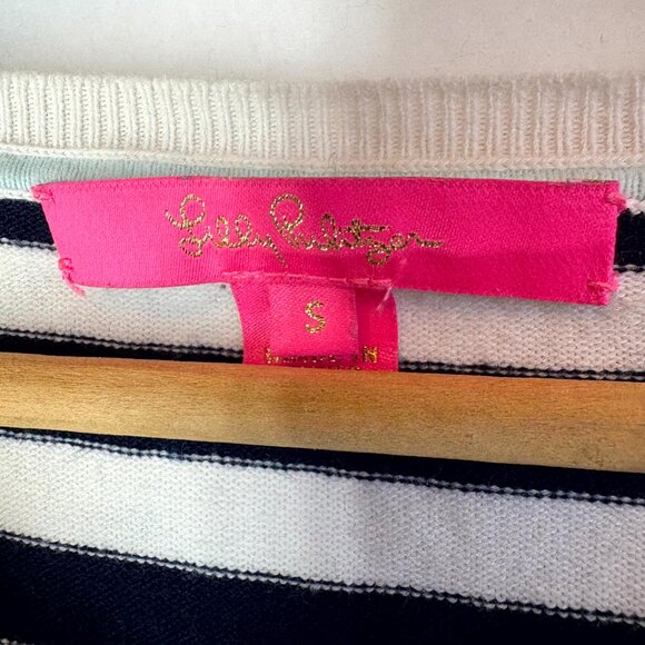 Lily Pulitzer Blue and White Stripe Sweater - Picture 4 of 7